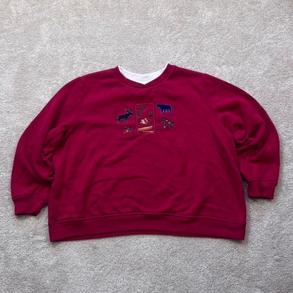 Vintage red cropped women's sweatshirt Size XXL - Picture 1 of 5